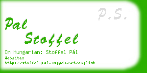 pal stoffel business card