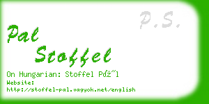 pal stoffel business card